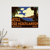 Vintage Travel Jakarta Indonesia hotel Nederlanden Poster (Keuken)