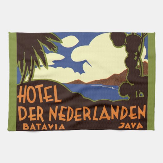 Vintage Travel Jakarta Indonesia hotel Nederlanden Theedoek (Horizontaal)