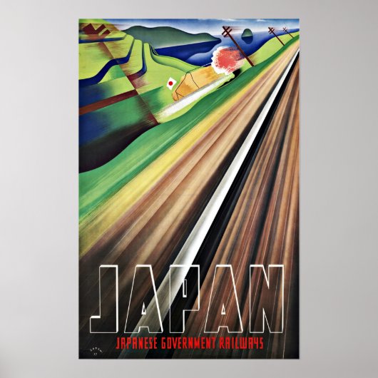 Vintage Travel Japan Railways Poster (Voorkant)