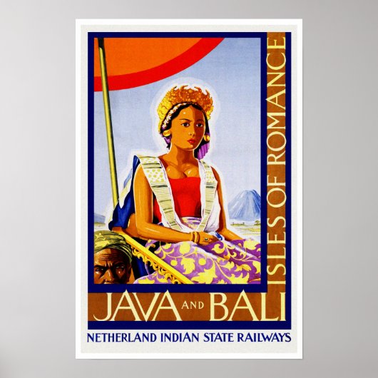 Vintage Travel Java en Bali Poster (Voorkant)