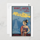 Vintage Travel Java Indonesia Briefkaart (Voorkant / Achterkant)