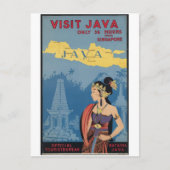 Vintage Travel Java Indonesia Briefkaart (Voorkant)