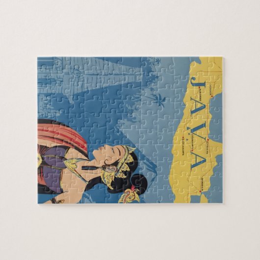 Vintage Travel Java Indonesia Legpuzzel (Horizontaal)