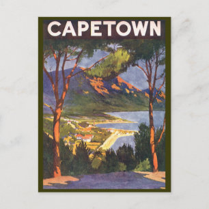 Vintage Travel, Kaapstad, een stad in Zuid-Afrika Briefkaart