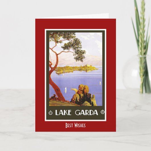 Vintage Travel Kaart Lake Garda Italië (Voorkant)