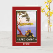 Vintage Travel Kaart Lake Garda Italië (Gele Bloem)