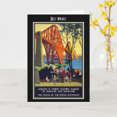 Vintage Travel Kaart London Railway Scotland (Gele Bloem)