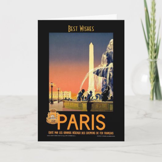 Vintage Travel Kaart Paris (Voorkant)