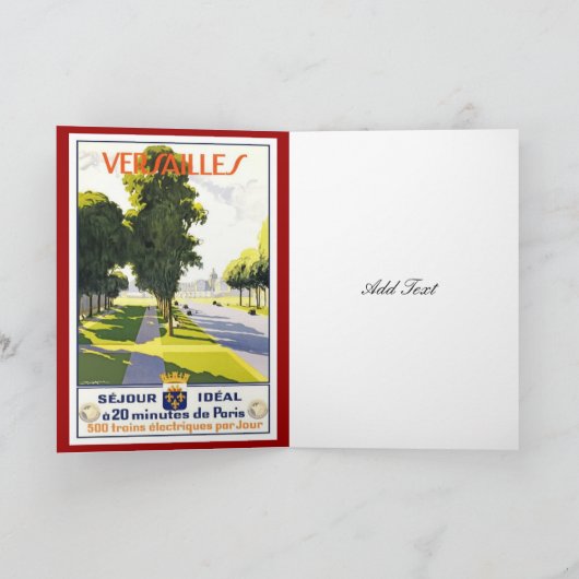 Vintage Travel Kaart Versailles Paris (Binnen)