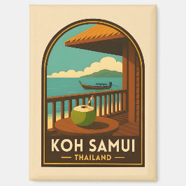 Vintage Travel Koh Samui Island Thailand Retro Magneet