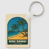 Vintage Travel Koh Samui Thailand Retro Beach Sleutelhanger (Achterkant)