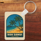 Vintage Travel Koh Samui Thailand Retro Beach Sleutelhanger (Achterkant)