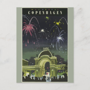 Vintage Travel Kopenhagen Duitsland Briefkaart