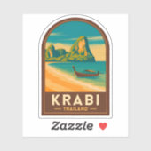 Vintage Travel Krabi Thailand Railay Beach Retro Sticker (Vel)