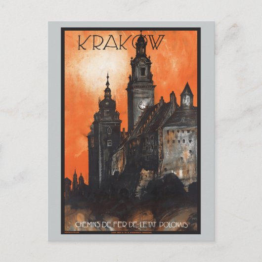 Vintage Travel Krakow Poland Railways Briefkaart (Voorkant)