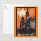 Vintage Travel Krakow Poland Railways Briefkaart (Voorkant / Achterkant)