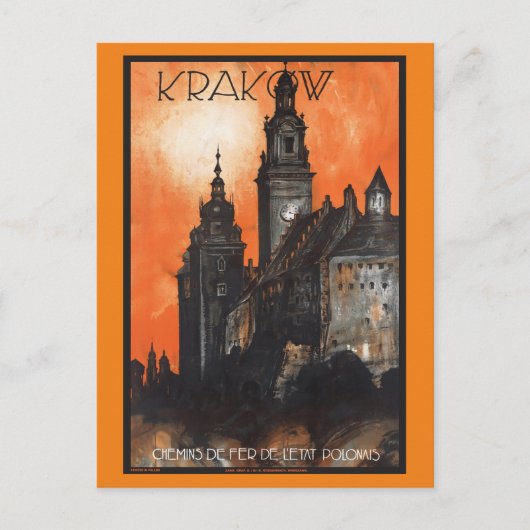 Vintage Travel Krakow Poland Railways Briefkaart (Voorkant)