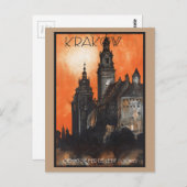 Vintage Travel Krakow Poland Railways Briefkaart (Voorkant / Achterkant)