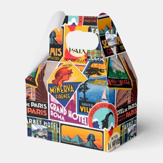 Vintage Travel Labels Bedankdoosjes (Achterkant)