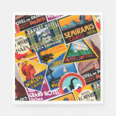 Vintage Travel Labels Servet (Voorkant)