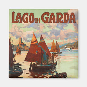 Vintage Travel, Lago di Garda, Lake Garda, Italië Magneet