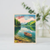 Vintage Travel Lake Baikal Rusland Retro Schildera Briefkaart (Staand voorkant)