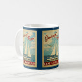 Vintage Travel Lake ChamPlain Sailboat Koffiemok (Voorkant links)