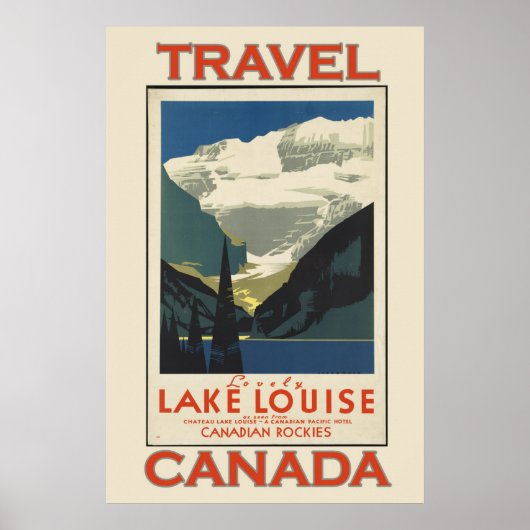 Vintage Travel Lake Louise Canada Poster (Voorkant)