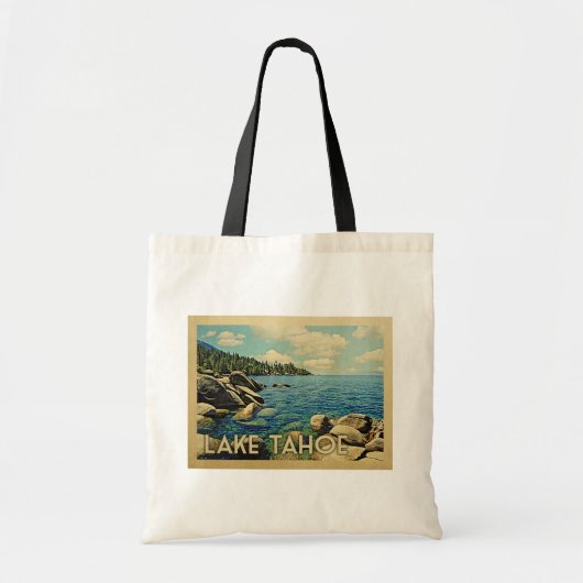 Vintage Travel Lake Tahoe Canvas tas (Voorkant)