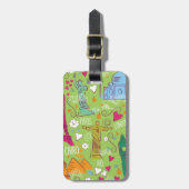 vintage Travel locatiepatroon Bagagelabel (Voorkant verticaal)