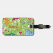 vintage Travel locatiepatroon Bagagelabel (Achterkant horizontaal)