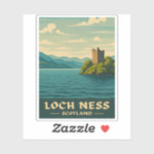 Vintage Travel Loch Ness Scotland Retro Schilderac Sticker (Vel)