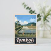 Vintage Travel Lombok Indonesië Landschap Briefkaart (Staand voorkant)