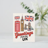 Vintage Travel Londen Engeland Britse iconen Retro Briefkaart (Staand voorkant)