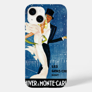 Vintage Travel, Love Romance Winter in Monte Carlo Case-Mate iPhone Case