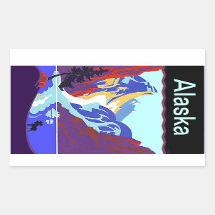 Vintage Travel Luggable Stickers Alaska Scrapbook