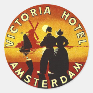 Vintage Travel Luggable Stickers Vi Hotel Amsterda