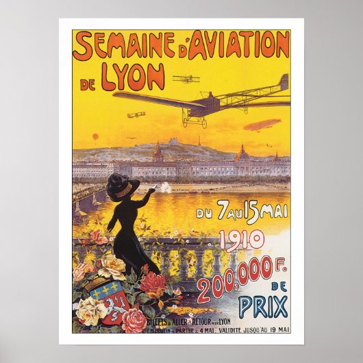Vintage Travel Lyon Frankrijk Poster (Voorkant)
