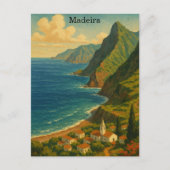 Vintage Travel Madeira Atlantic Island Briefkaart (Voorkant)