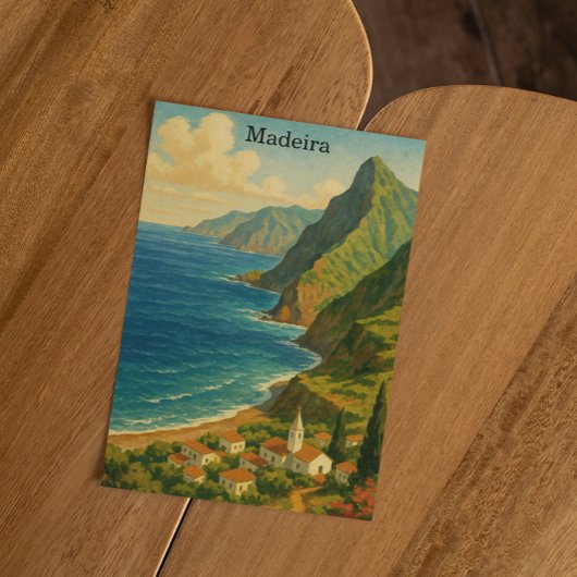 Vintage Travel Madeira Atlantic Island Briefkaart