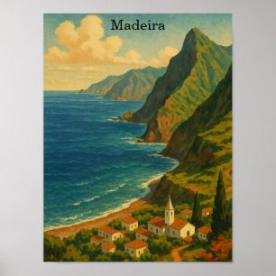 Vintage Travel Madeira Atlantic Island Poster
