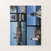 Vintage Travel Maine Lighthouders Collage Date Legpuzzel (Verticaal)