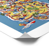 Vintage Travel Map of New Zealand Poster (Hoek)