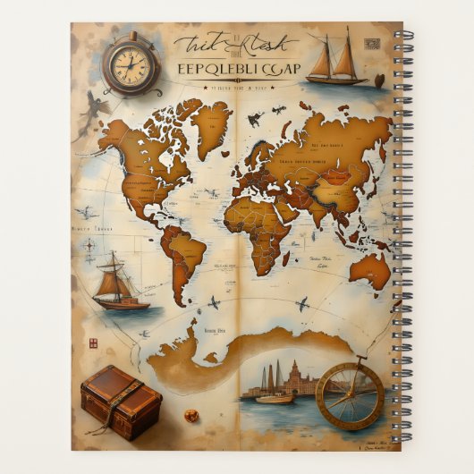 Vintage Travel Maps Planner (Achterkant)