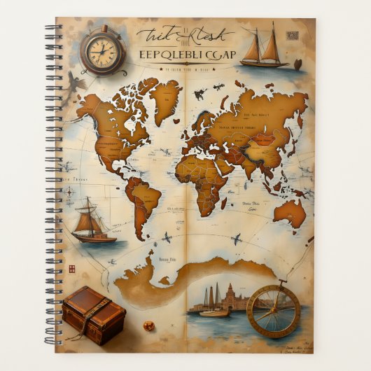 Vintage Travel Maps Planner (Voorkant)