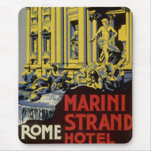 Vintage Travel, Marini Strand Hotel, Rome, Italië Muismat