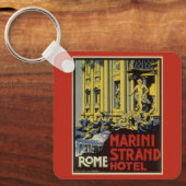 Vintage Travel, Marini Strand Hotel, Rome, Italië Sleutelhanger (Voorkant)