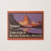 Vintage Travel, Matterhorn Mountain in Zwitserland Legpuzzel (Horizontaal)