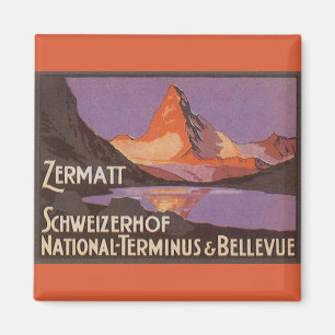 Vintage Travel, Matterhorn Mountain in Zwitserland Magneet