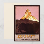 Vintage Travel, Matterhorn Mountain, Zwitserland (Voorkant / Achterkant)